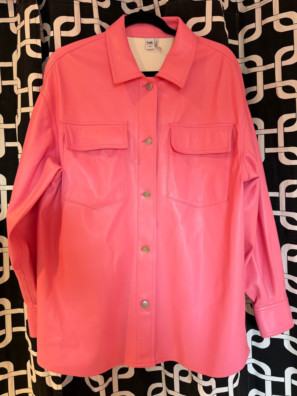 Pink Vegan Leather Jacket